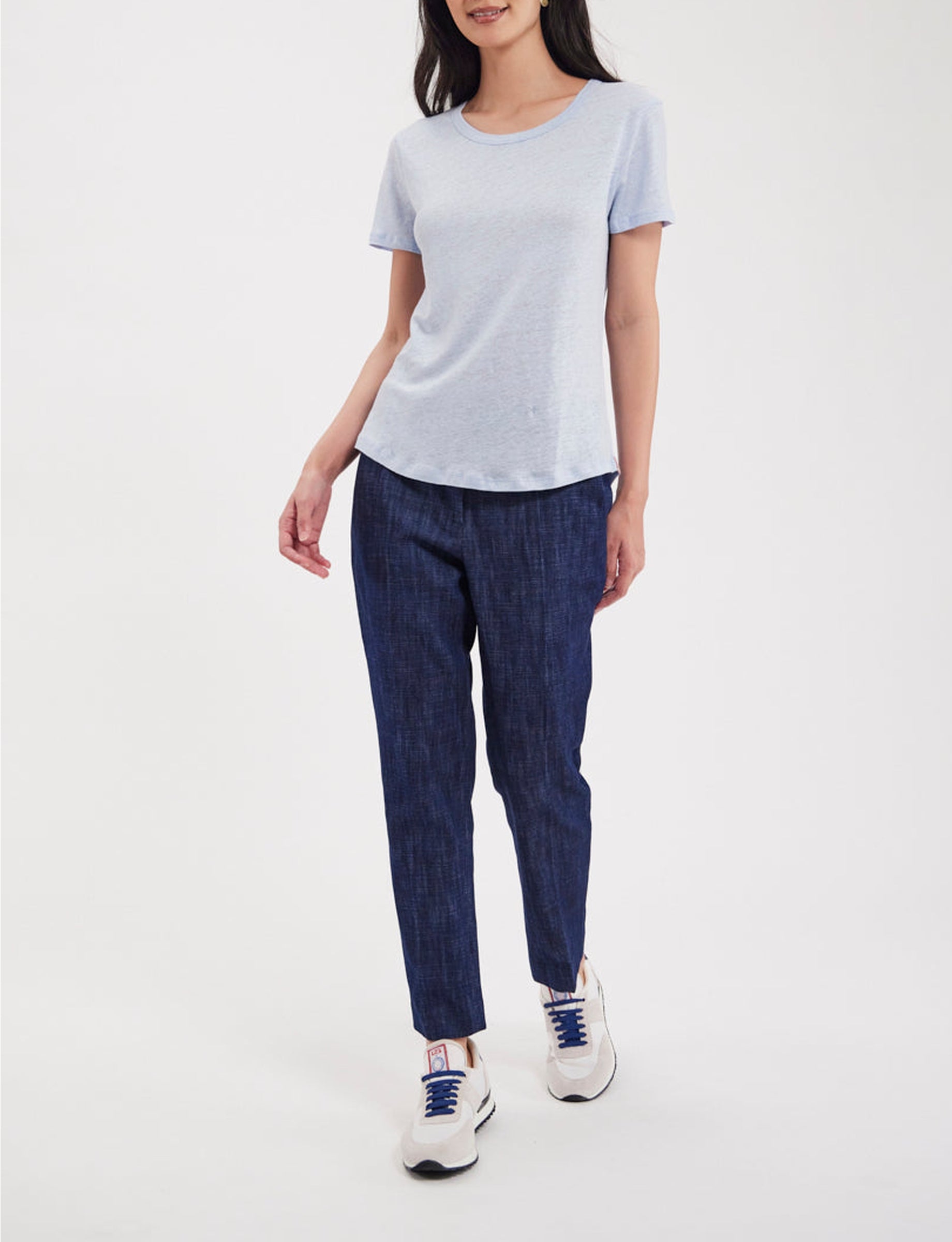 1qty RELIQUAT 25€ 25%  / T-shirt droit Lison en lin - Blue Light