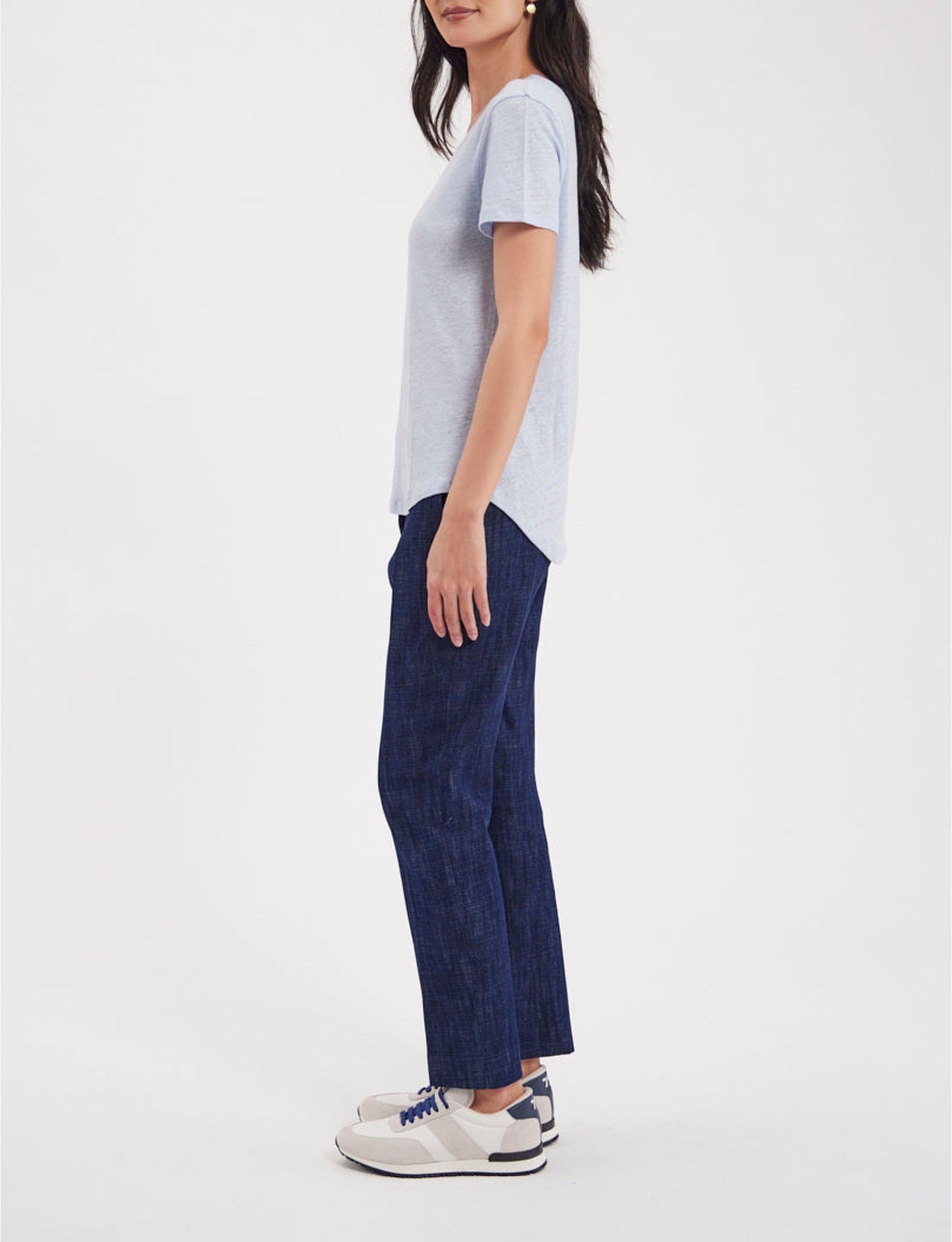 1qty RELIQUAT 25€ 25%  / T-shirt droit Lison en lin - Blue Light