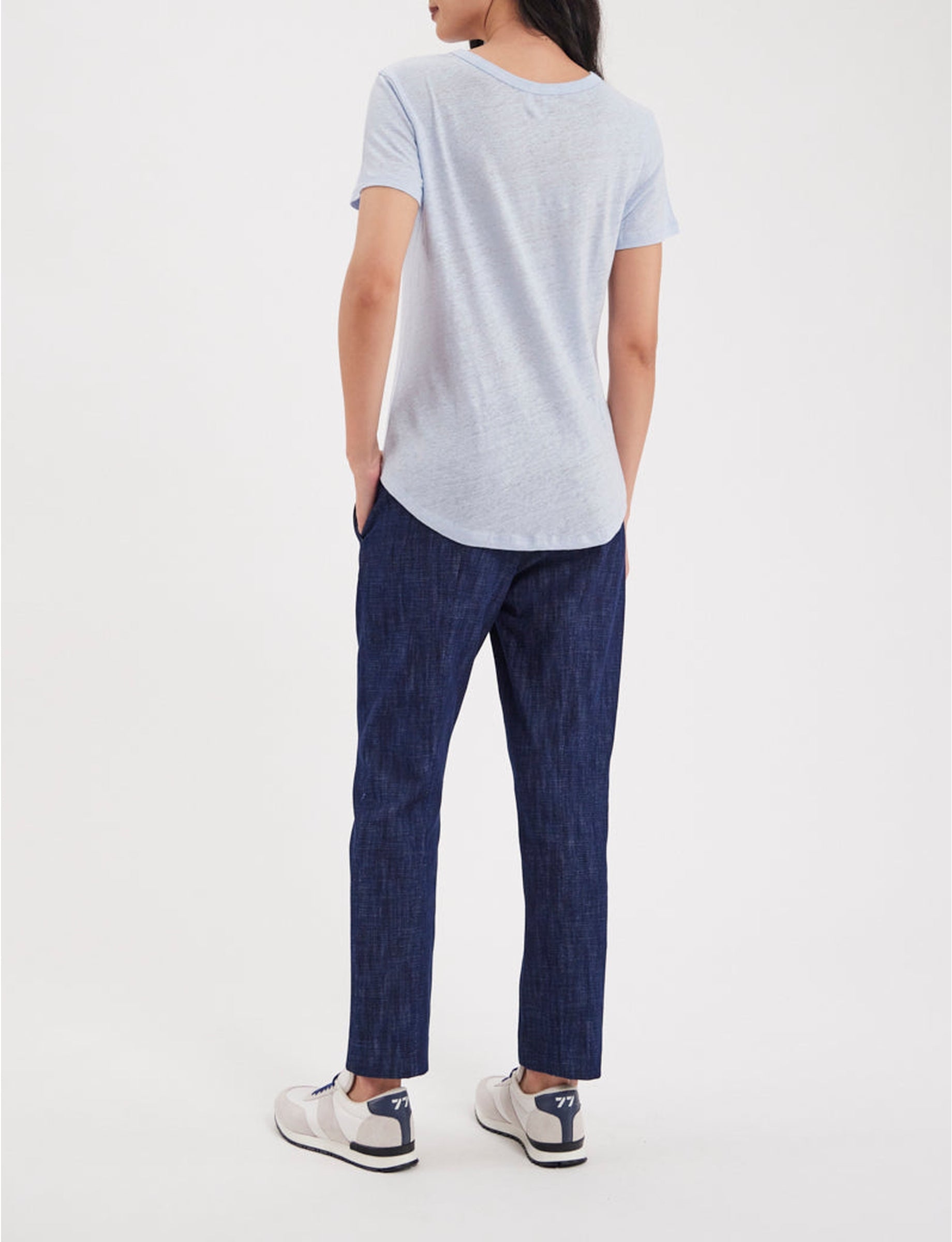 1qty RELIQUAT 25€ 25%  / T-shirt droit Lison en lin - Blue Light