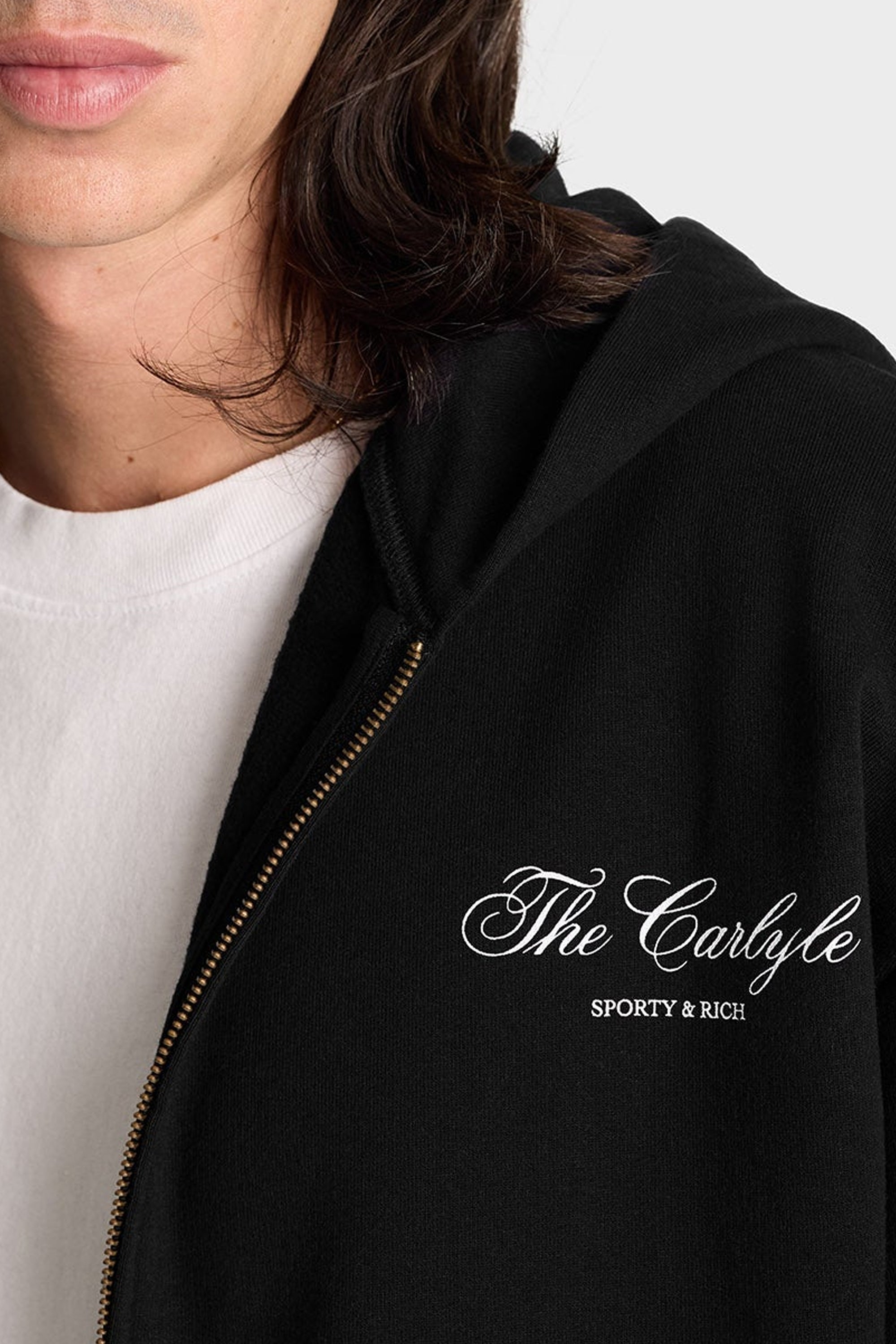 Sweat à capuche zippé avec logo - Black