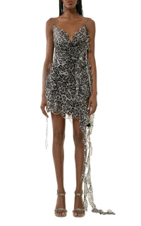 Silk short dress - Leopard Printed