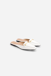 Mules Flatcar en cuir - Off White