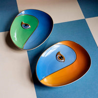 Vide-poche Lito en porcelaine - Blue & Orange