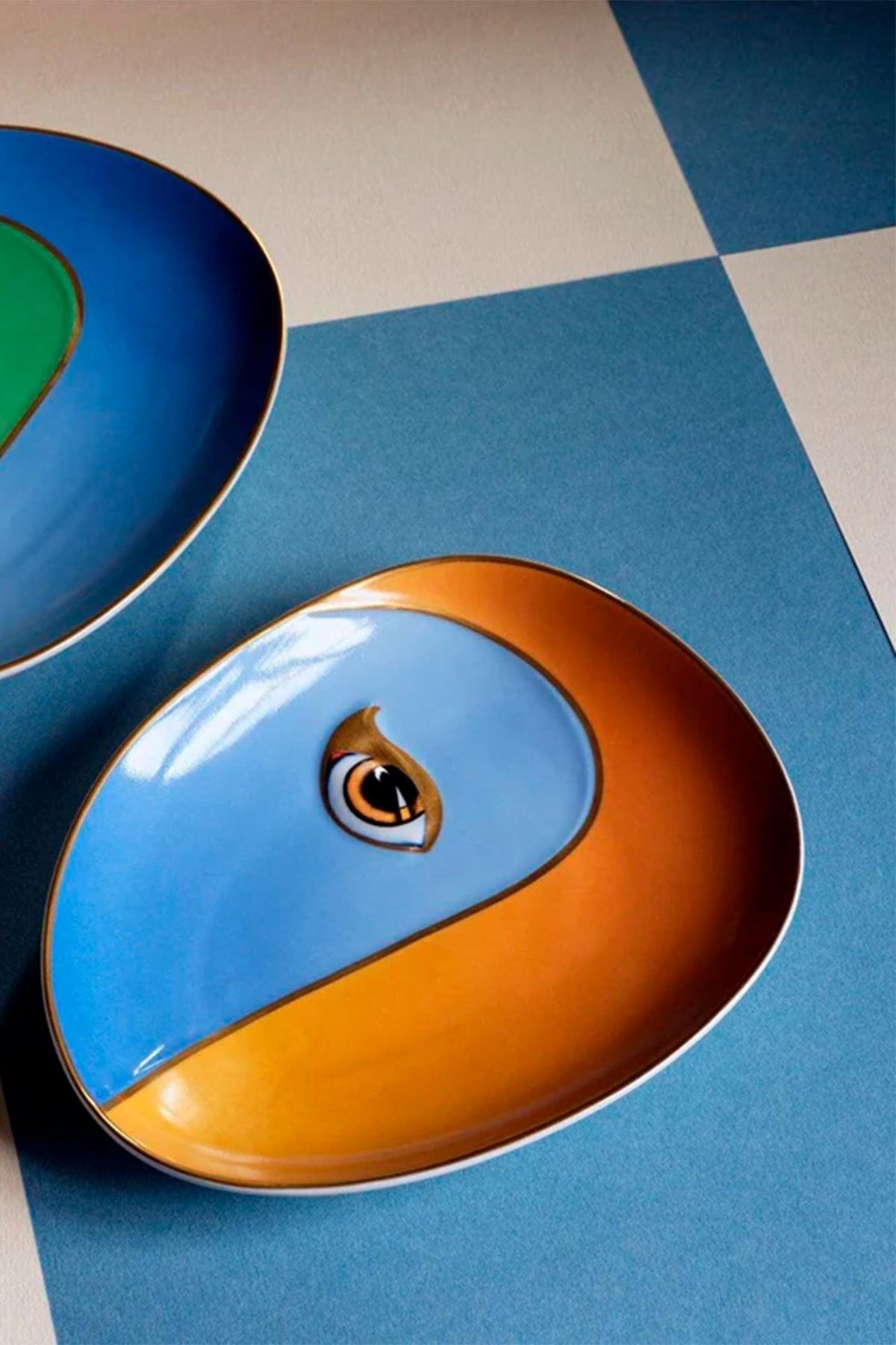 Vide-poche Lito en porcelaine - Blue & Orange