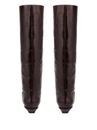 Bottes Bettina en cuir embossé - Ebano