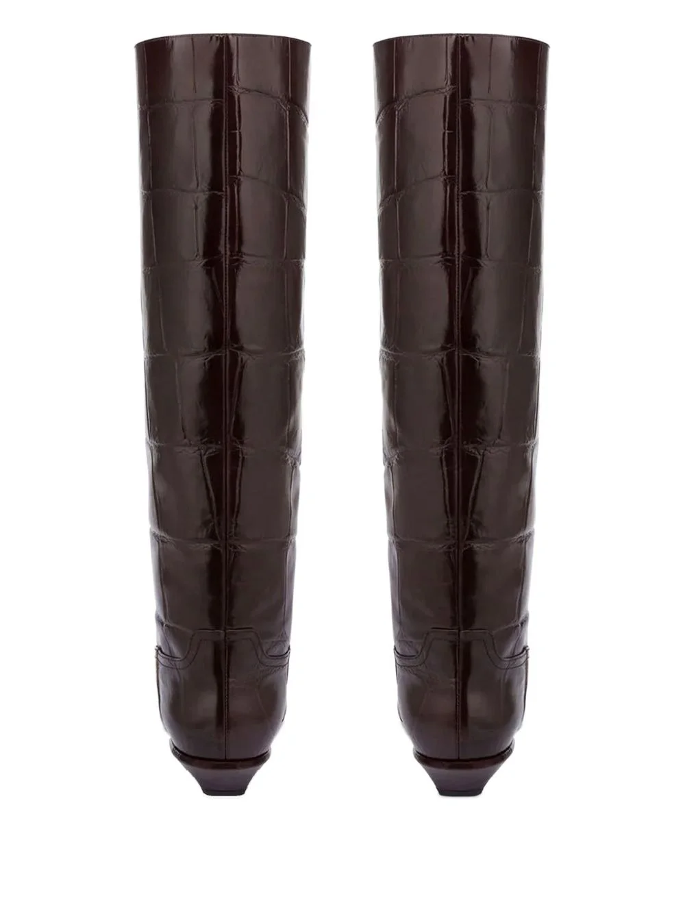 Bottes Bettina en cuir embossé - Ebano
