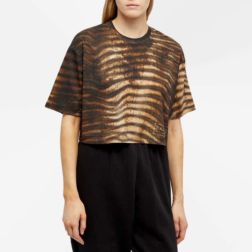 Cropped t-shirt with zebra print - Multi Brown