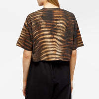 Cropped t-shirt with zebra print - Multi Brown