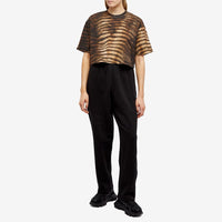 Cropped t-shirt with zebra print - Multi Brown