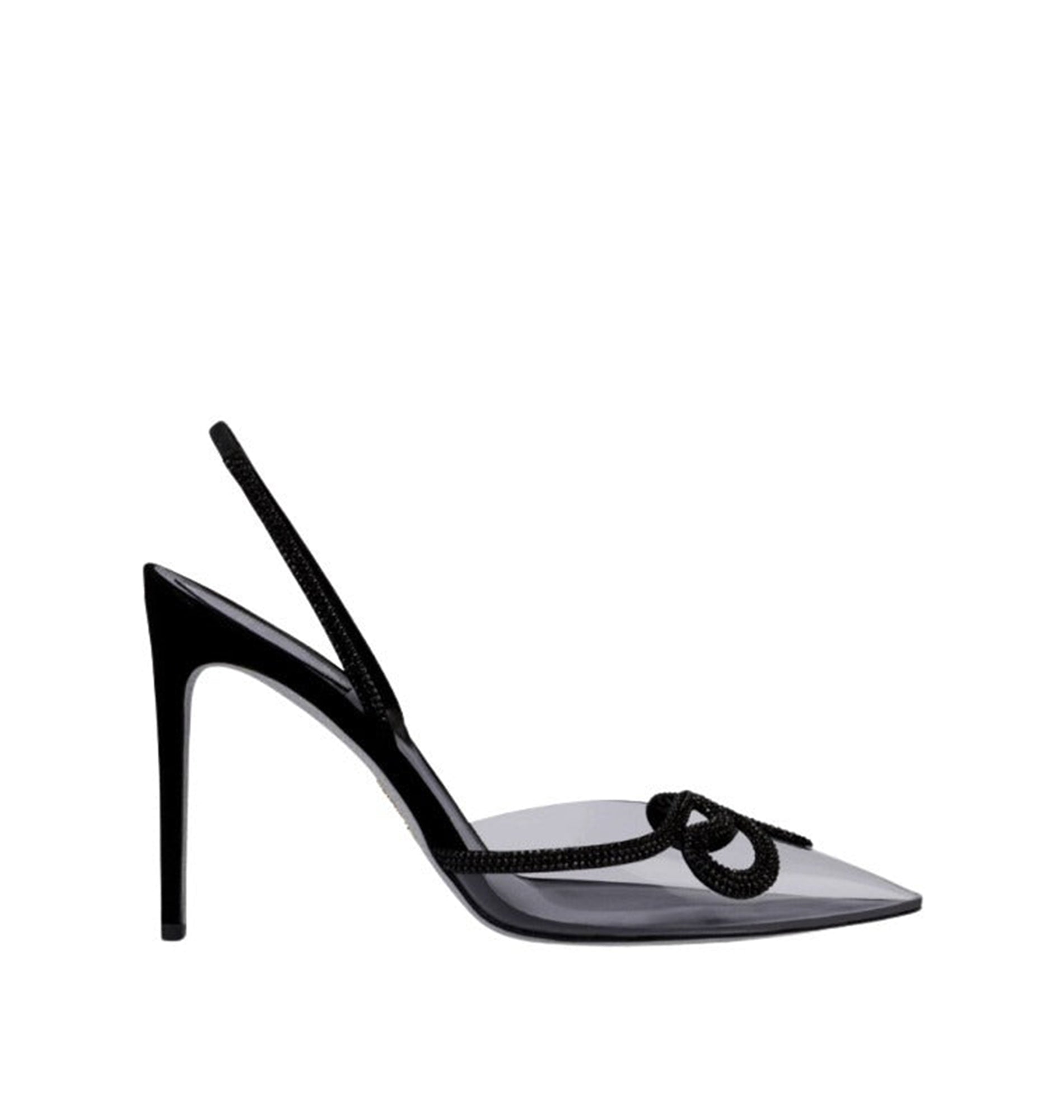 Slingbacks Olivia 105 à strass en satin - Noir