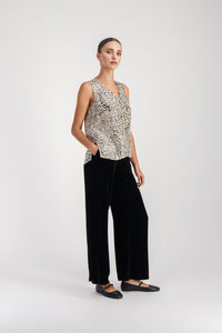 Blouse sans mc col v - Taupe Moyen