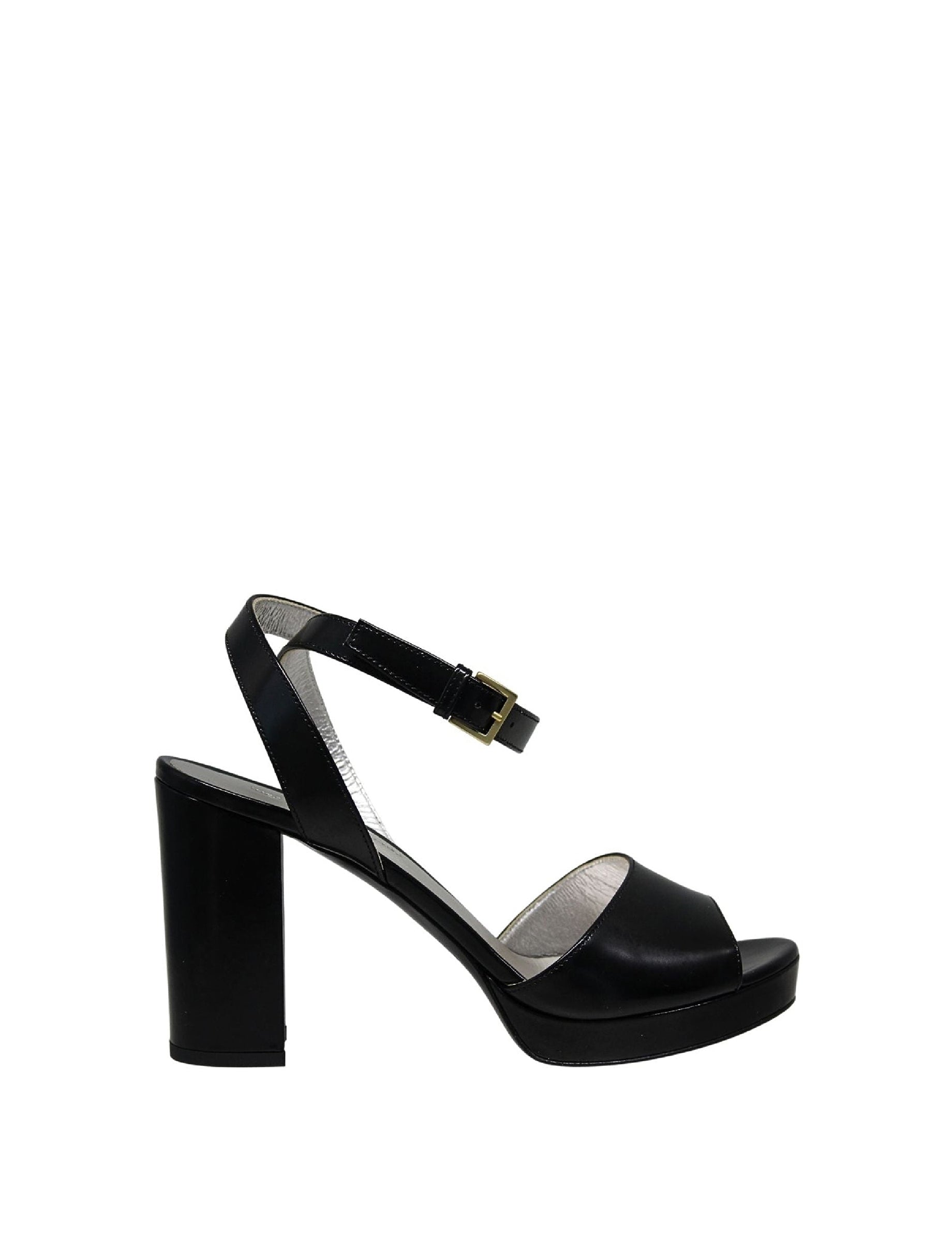 5qty NEW  / Sandales Laura compensées 80 en cuir -  Nero