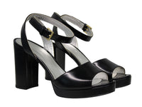 5qty NEW  / Sandales Laura compensées 80 en cuir -  Nero