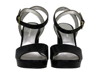 5qty NEW  / Sandales Laura compensées 80 en cuir -  Nero