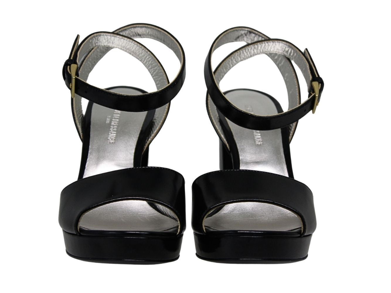5qty NEW  / Sandales Laura compensées 80 en cuir -  Nero