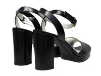 5qty NEW  / Sandales Laura compensées 80 en cuir -  Nero