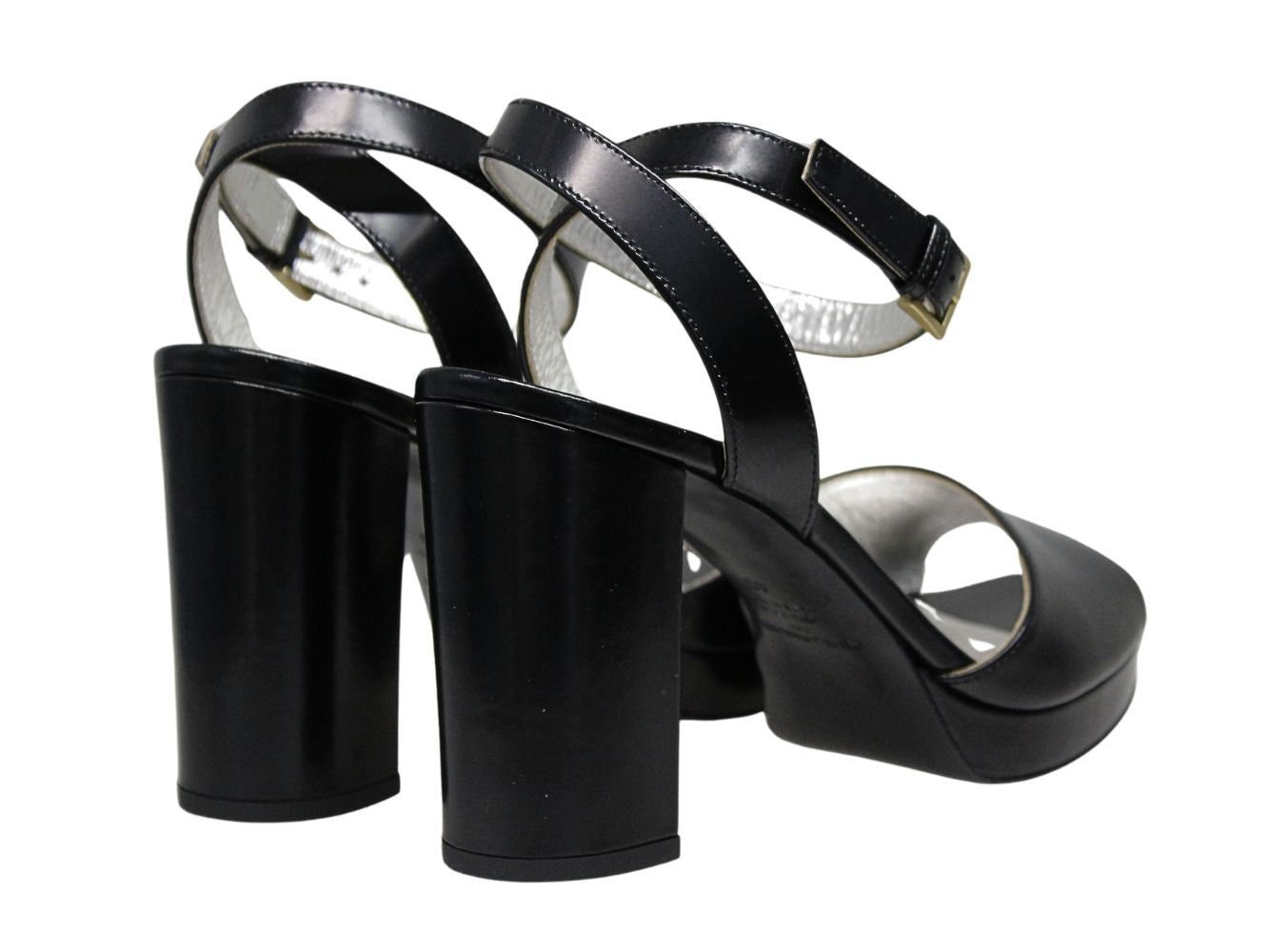 5qty NEW  / Sandales Laura compensées 80 en cuir -  Nero