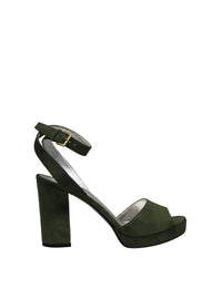1qty NEW  / Sandales Laura compensées 80 en cuir -  Verde