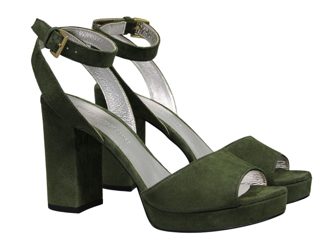 1qty NEW  / Sandales Laura compensées 80 en cuir -  Verde