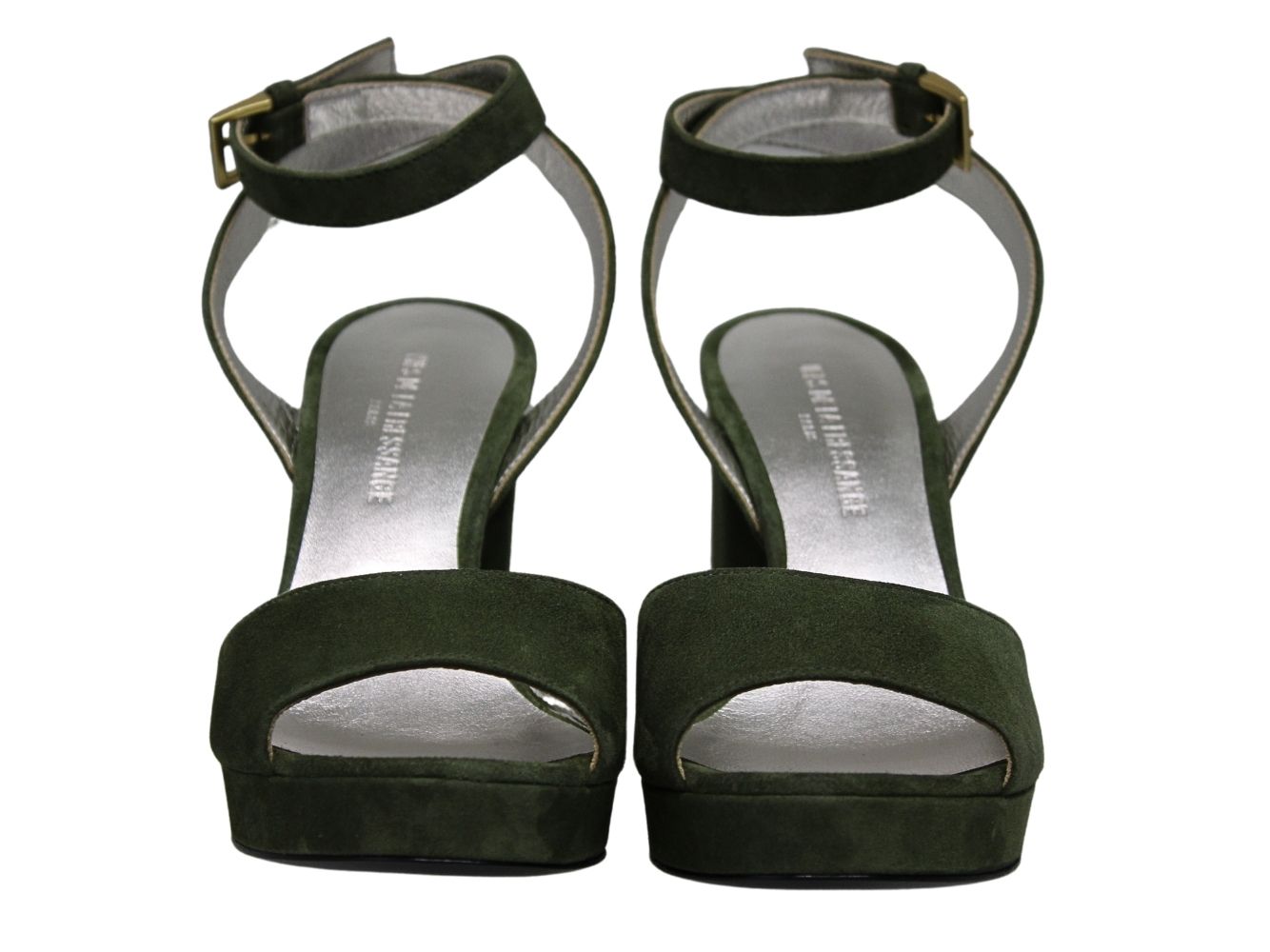 1qty NEW  / Sandales Laura compensées 80 en cuir -  Verde