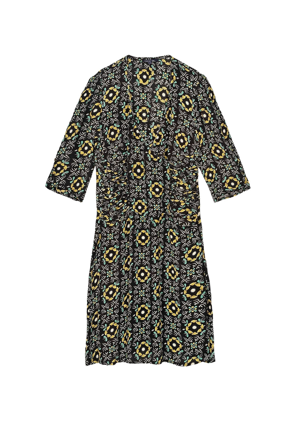 VERT/OCRE ROBE CHAINE & TRAME ESTHER