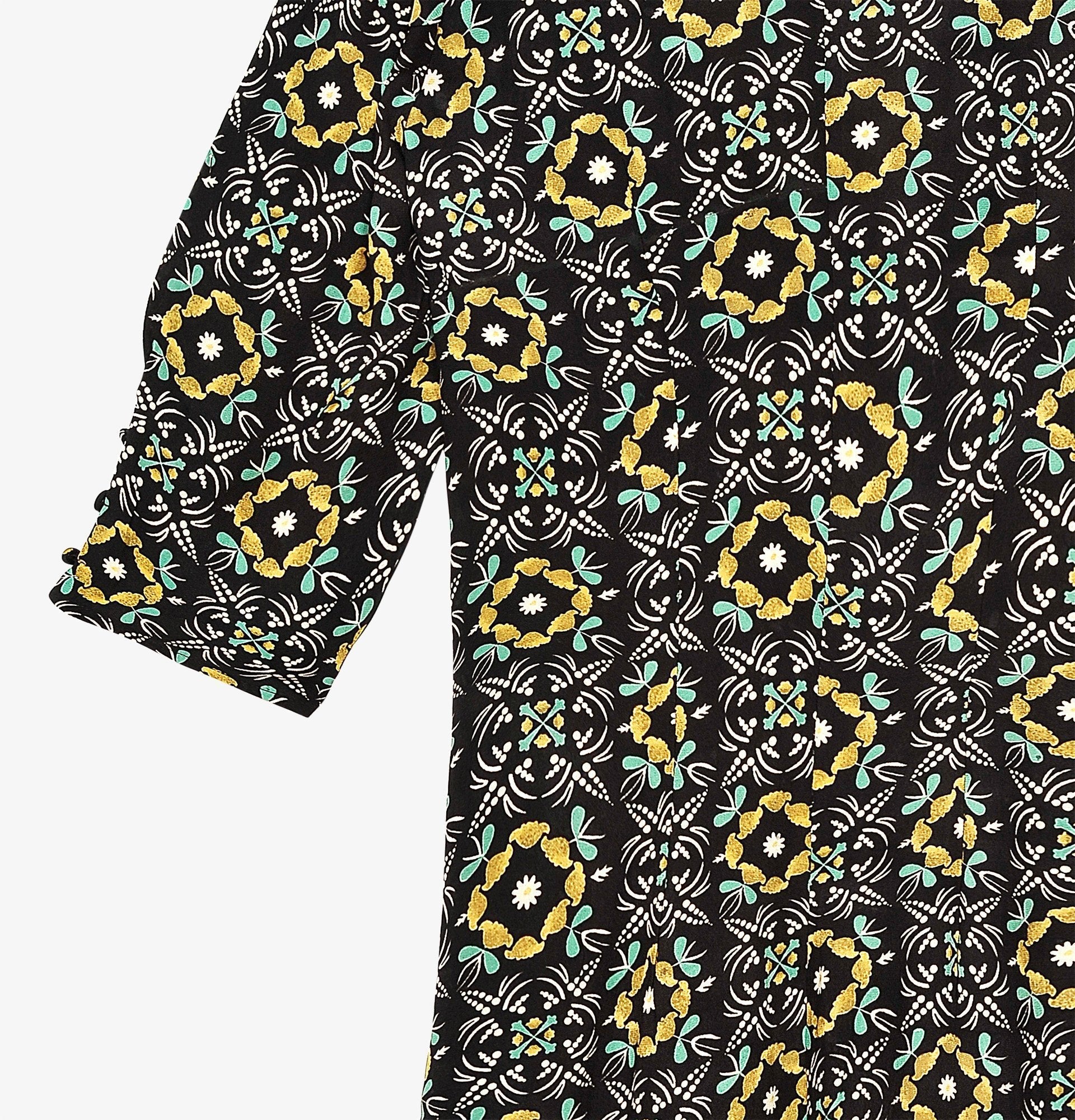 VERT/OCRE ROBE CHAINE & TRAME ESTHER