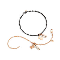 Bracelet Bollicine en acier et or rose 9 carats - Or Rose