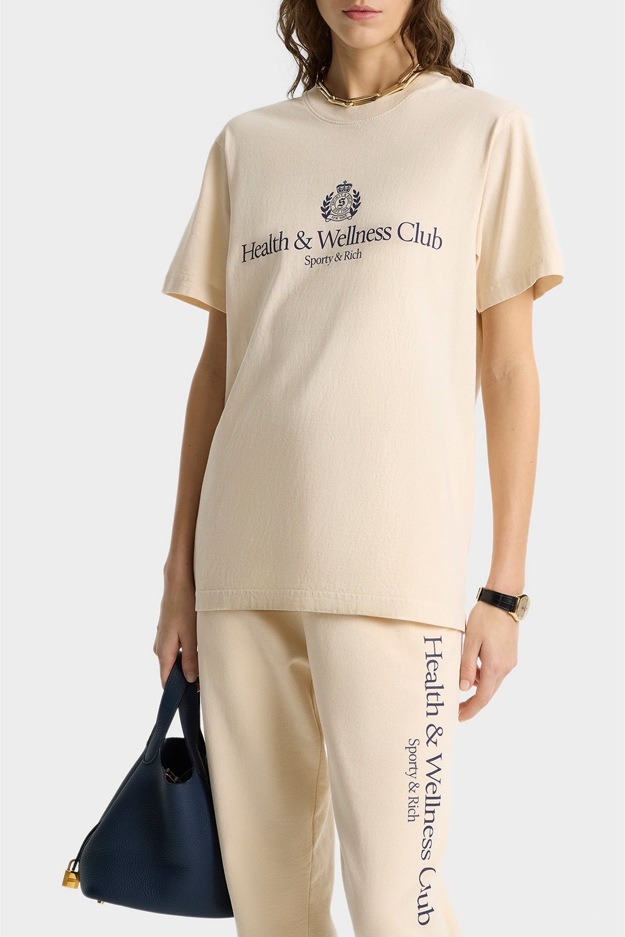 H&W Crest print T-shirt - Cream