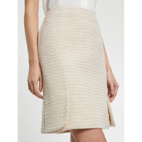 Tweed A-line mini-skirt - Ecru