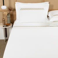 BICOLORE / DOUBLE PARURE DE LIT AVEC 2 TAIES D'OREILLER 51X71