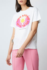 T-shirt Welcome Love à col rond - Blanc