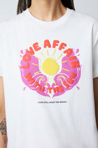 T-shirt Welcome Love à col rond - Blanc