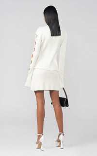 Wavy cut-out jumper - Ivory