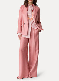 Veste croisée en laine - Rose