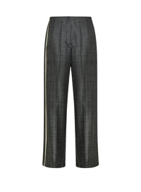 Pantalon en laine à chevrons ornée de bijoux - Grey