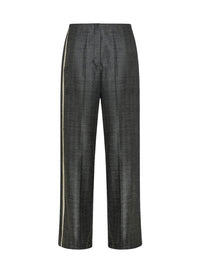 Pantalon en laine à chevrons ornée de bijoux - Grey