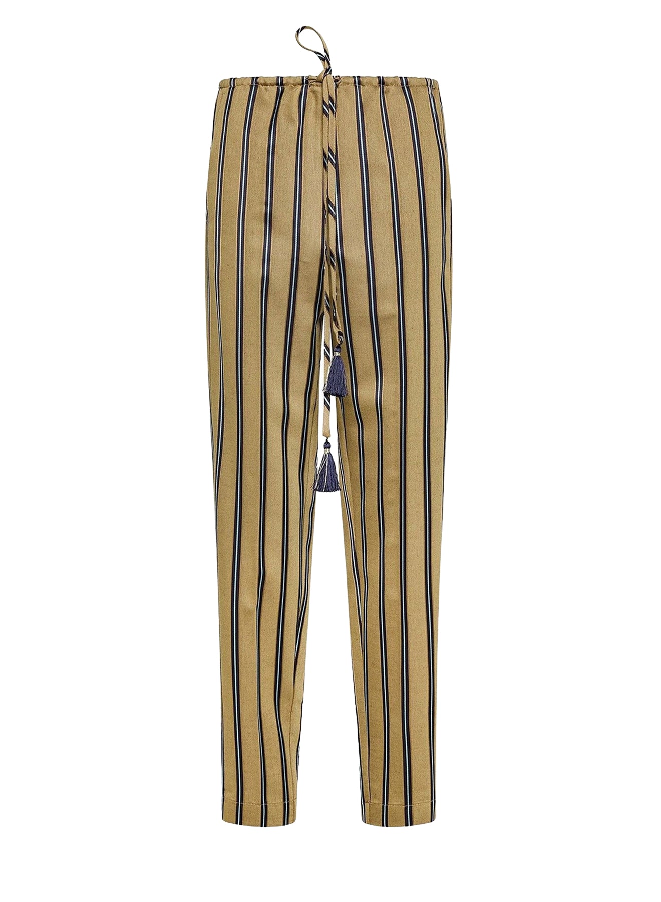 Pantalon élastiqué en laine mélangée - Gold