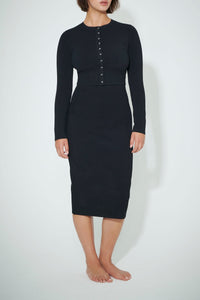 Vb Body Cropped Fitted Cardigan - Black