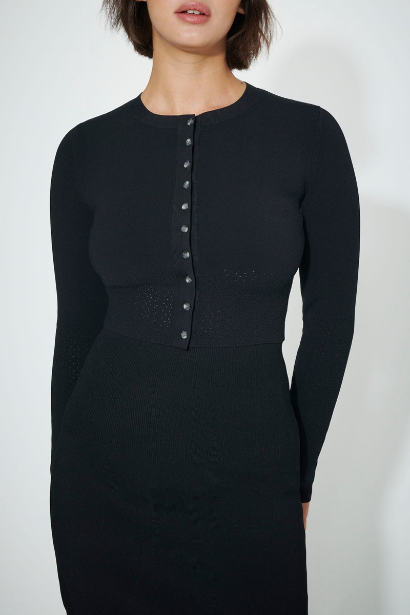 Vb Body Cropped Fitted Cardigan - Black