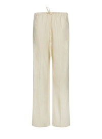 Elasticated woollen trousers with drawstring - Vanilla