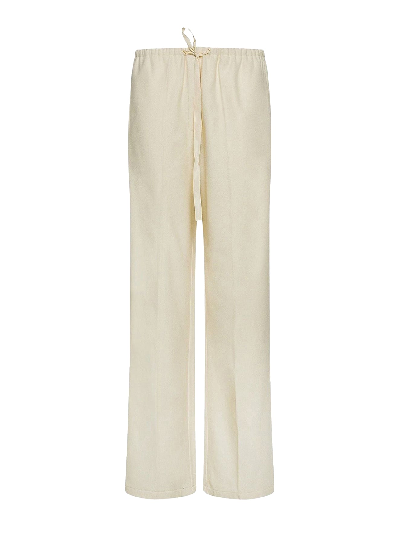 Elasticated woollen trousers with drawstring - Vanilla