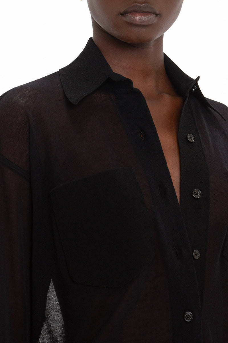 Pocket Detail Shirt - Black