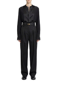 Bib Detail Blouse - Black