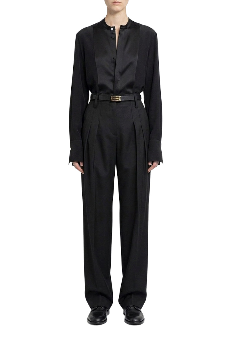 Bib Detail Blouse - Black