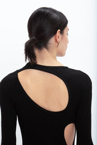 Cut-Out Jersey Floorlength Dress - Black