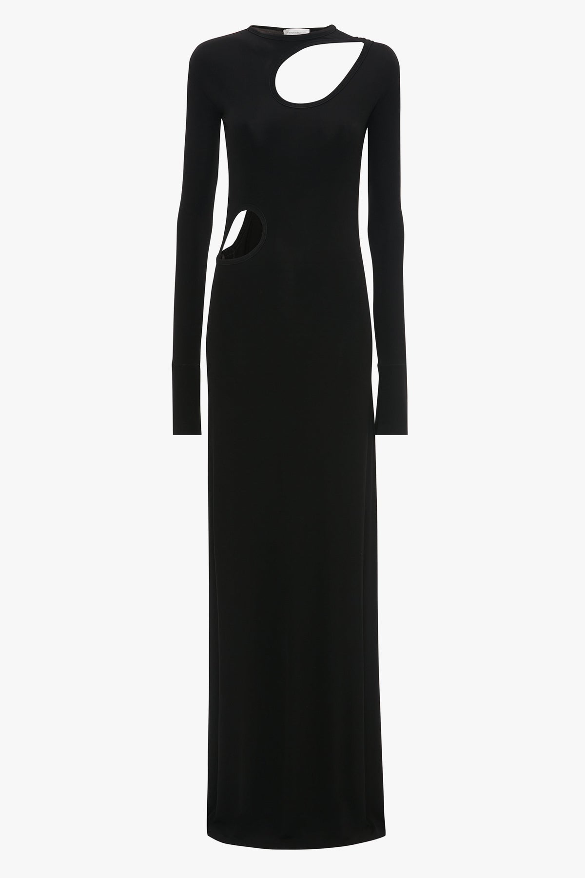 Cut-Out Jersey Floorlength Dress - Black
