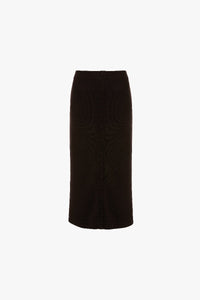 Button Detail Midi Skirt - Dark Chocolate