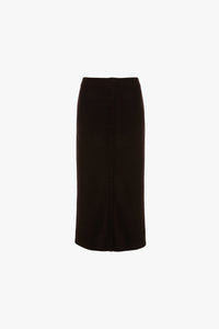 Button Detail Midi Skirt - Dark Chocolate