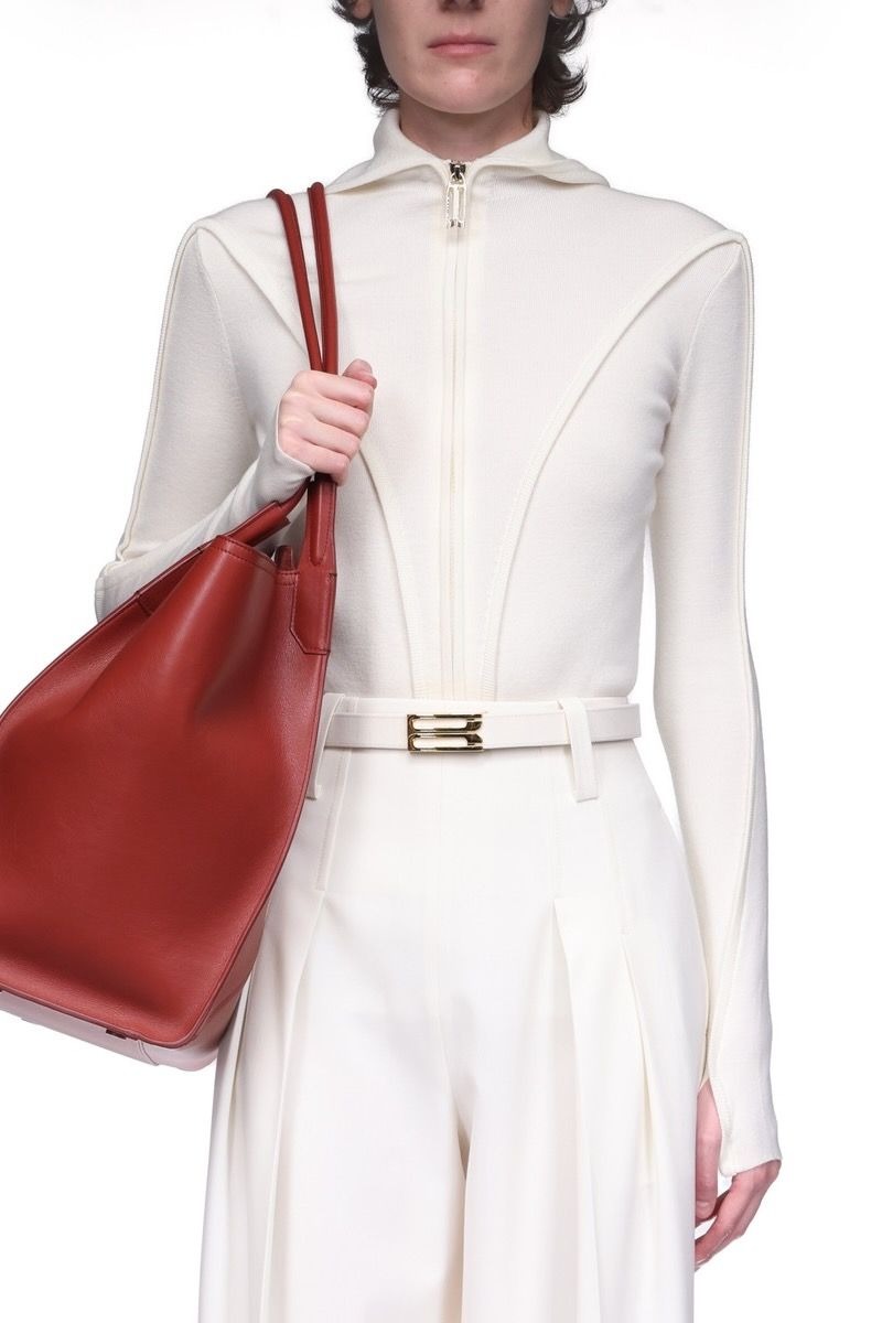 Piping Detail Hooded Top - Ivory