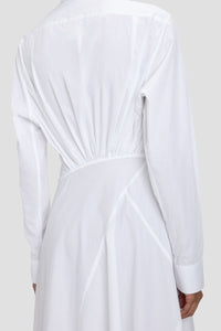 Panelled Shirt Dress - White